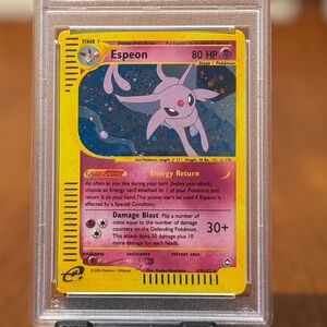 PROXY FAN MADE Espeon Pokémon Card with Yellow BorderPSA10